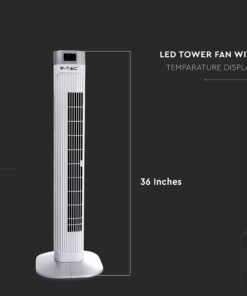 Επιδαπέδιος ανεμιστήρας στήλη 36” με οθόνη και χειριστήριο λευκός V-TAC – 7900
