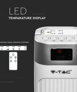 Επιδαπέδιος ανεμιστήρας στήλη 36” με οθόνη και χειριστήριο λευκός V-TAC – 7900