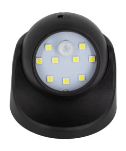 GloboStar® 79001 Μαύρο Φωτιστικό Μπαταρίας σε Σχήμα Κάμερας LED SMD 3W 300lm με Αισθητήρα Ημέρας-Νύχτας και PIR Αισθητήρα Κίνησης Ψυχρό Λευκό 6000K