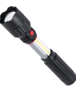 GloboStar® 79019 Φορητός Φακός Χειρός LED COB 3W Front + 3W Side 300lm Zoom 1° έως 60° Μοιρών Πτυσσόμενος με 3 Modes Αδιάβροχο IP54 Ψυχρό Λευκό 6000K