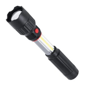 GloboStar® 79019 Φορητός Φακός Χειρός LED COB 3W Front + 3W Side 300lm Zoom 1° έως 60° Μοιρών Πτυσσόμενος με 3 Modes Αδιάβροχο IP54 Ψυχρό Λευκό 6000K