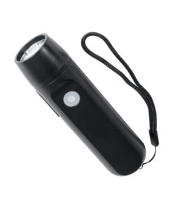 GloboStar® 79021 Φορητός Φακός Χειρός CREE LED 3W 240lm – με Επαναφορτιζόμενη Μπαταρία 1400mAh & Χειροκίνητο Φορτιστή Δυναμό – Ψυχρό Λευκό 6000K – Φ4.1 x Υ15cm