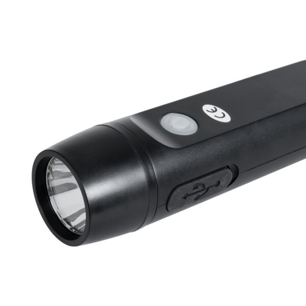GloboStar® 79021 Φορητός Φακός Χειρός CREE LED 3W 240lm – με Επαναφορτιζόμενη Μπαταρία 1400mAh & Χειροκίνητο Φορτιστή Δυναμό – Ψυχρό Λευκό 6000K – Φ4.1 x Υ15cm