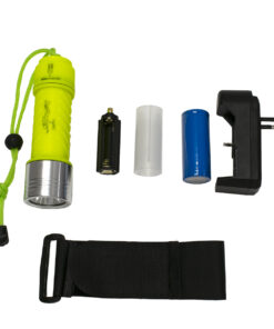 GloboStar® 79031 EXTREME Αδιάβροχος Φορητός Επαναφορτιζόμενος Φακός LED CREE XHP50 20W 2000lm & 1 x Μπαταρία 26650 2500mAh Li-ion IP68 Ψυχρό Λευκό 6000K