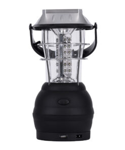 GloboStar® 69923 Αυτόνομος Ηλιακός Φωτοβολταϊκός Φορητός Φακός Φανάρι LED Camping 3W 150lm – 1200mAh – Μανιβέλα Φόρτισης – Power Bank – Καλώδιο Φόρτισης Micro USB – Ψυχρό Λευκό 6000K Φ13 x Υ25cm