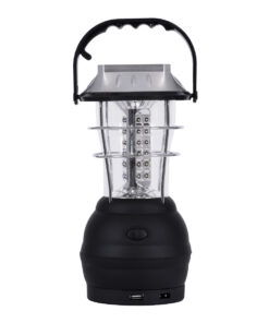 GloboStar® 69923 Αυτόνομος Ηλιακός Φωτοβολταϊκός Φορητός Φακός Φανάρι LED Camping 3W 150lm – 1200mAh – Μανιβέλα Φόρτισης – Power Bank – Καλώδιο Φόρτισης Micro USB – Ψυχρό Λευκό 6000K Φ13 x Υ25cm