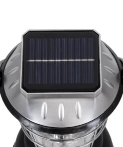 GloboStar® 69923 Αυτόνομος Ηλιακός Φωτοβολταϊκός Φορητός Φακός Φανάρι LED Camping 3W 150lm – 1200mAh – Μανιβέλα Φόρτισης – Power Bank – Καλώδιο Φόρτισης Micro USB – Ψυχρό Λευκό 6000K Φ13 x Υ25cm