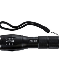 GloboStar® 79041 Φορητός Φακός Χειρός XM-L2 LED CREE 10W με Επαναφορτιζόμενη Μπαταρία 3000mAh & Φορτιστή Πρίζας – Zoom x1 έως x2000 – Ψυχρό Λευκό 6000K – Φ4 x Υ13.5cm