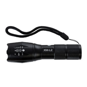 GloboStar® 79041 Φορητός Φακός Χειρός XM-L2 LED CREE 10W με Επαναφορτιζόμενη Μπαταρία 3000mAh & Φορτιστή Πρίζας – Zoom x1 έως x2000 – Ψυχρό Λευκό 6000K – Φ4 x Υ13.5cm
