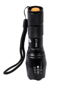 GloboStar® 79041 Φορητός Φακός Χειρός XM-L2 LED CREE 10W με Επαναφορτιζόμενη Μπαταρία 3000mAh & Φορτιστή Πρίζας – Zoom x1 έως x2000 – Ψυχρό Λευκό 6000K – Φ4 x Υ13.5cm