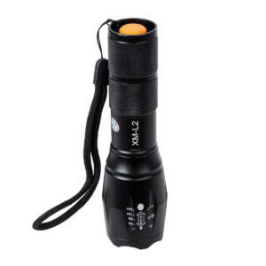 GloboStar® 79041 Φορητός Φακός Χειρός XM-L2 LED CREE 10W με Επαναφορτιζόμενη Μπαταρία 3000mAh & Φορτιστή Πρίζας – Zoom x1 έως x2000 – Ψυχρό Λευκό 6000K – Φ4 x Υ13.5cm