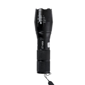 GloboStar® 79041 Φορητός Φακός Χειρός XM-L2 LED CREE 10W με Επαναφορτιζόμενη Μπαταρία 3000mAh & Φορτιστή Πρίζας – Zoom x1 έως x2000 – Ψυχρό Λευκό 6000K – Φ4 x Υ13.5cm
