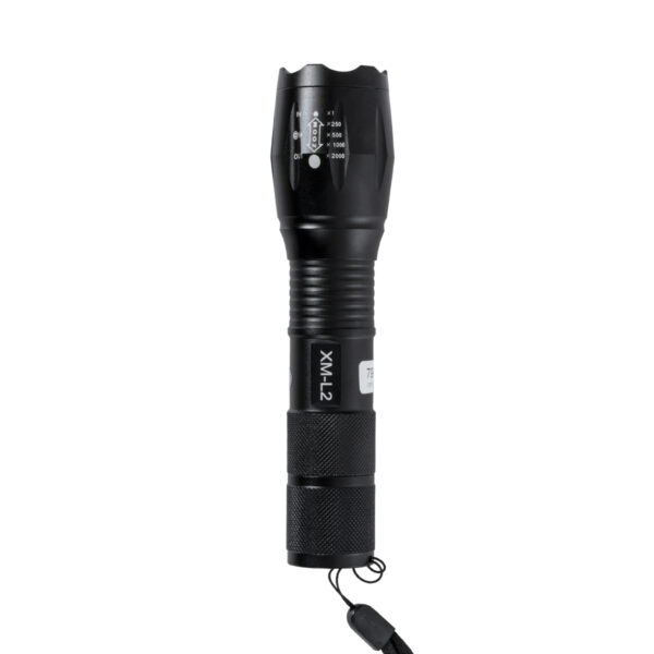 GloboStar® 79041 Φορητός Φακός Χειρός XM-L2 LED CREE 10W με Επαναφορτιζόμενη Μπαταρία 3000mAh & Φορτιστή Πρίζας – Zoom x1 έως x2000 – Ψυχρό Λευκό 6000K – Φ4 x Υ13.5cm
