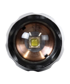 GloboStar® 79041 Φορητός Φακός Χειρός XM-L2 LED CREE 10W με Επαναφορτιζόμενη Μπαταρία 3000mAh & Φορτιστή Πρίζας – Zoom x1 έως x2000 – Ψυχρό Λευκό 6000K – Φ4 x Υ13.5cm