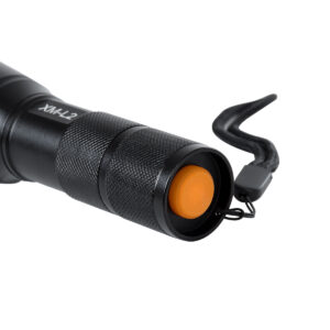 GloboStar® 79041 Φορητός Φακός Χειρός XM-L2 LED CREE 10W με Επαναφορτιζόμενη Μπαταρία 3000mAh & Φορτιστή Πρίζας – Zoom x1 έως x2000 – Ψυχρό Λευκό 6000K – Φ4 x Υ13.5cm