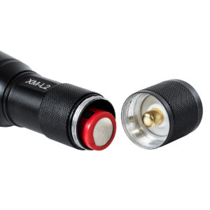 GloboStar® 79041 Φορητός Φακός Χειρός XM-L2 LED CREE 10W με Επαναφορτιζόμενη Μπαταρία 3000mAh & Φορτιστή Πρίζας – Zoom x1 έως x2000 – Ψυχρό Λευκό 6000K – Φ4 x Υ13.5cm