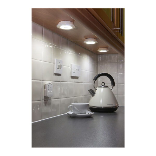 GloboStar® 79044 Φωτιστικά Νυκτός Μπαταρίας LED COB 6W 600lm με Timer & Ασύρματο Χειριστήριο RF – ΣΕΤ 3 Τεμαχίων Ψυχρό Λευκό 6000K