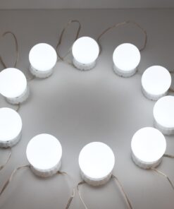 Σετ 10 Λάμπες Φωτισμού για Καθρέφτη Μακιγιάζ LED 8W GloboStar Ρυθμιζόμενο Λευκό με Τροφοδοσία USB-79047GS