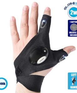 GloboStar® 79067 Γάντι Φακός με Φωτισμό LED για Αριστερό Χέρι 2W με Μπαταρία CR2016 Ψυχρό Λευκό 6000K