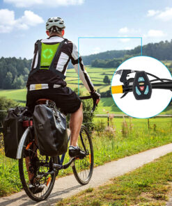 GloboStar® 79069 Γιλέκο Ασφαλείας Φωσφοριζέ Αντανακλαστικό για Ποδηλάτες & Runners με Φωτεινή Σήμανση LED – Ενσωματωμένη Μπαταρία 650mAh DC 5V Επαναφορτιζόμενο με Καλώδιο Τροφοδοσίας USB & Ασύρματο Χειριστήριο – Λαχανί Φωσφοριζέ & Μαύρο Αδιάβροχο IP65