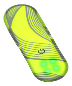 GloboStar® 79073 Μαγνητικό Clip Ασφαλείας Φωσφοριζέ Αντανακλαστικό για Ποδηλάτες & Runners με Φωτεινή Σήμανση LED & Μπαταρία CR2032 – Αδιάβροχο IP65 Λαχανί Φωσφοριζέ