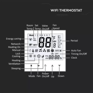 Θερμοστάτης αφής Wi-Fi Smart Home V-TAC Συμβατός με Amazon Alexa & Google Home – 7908