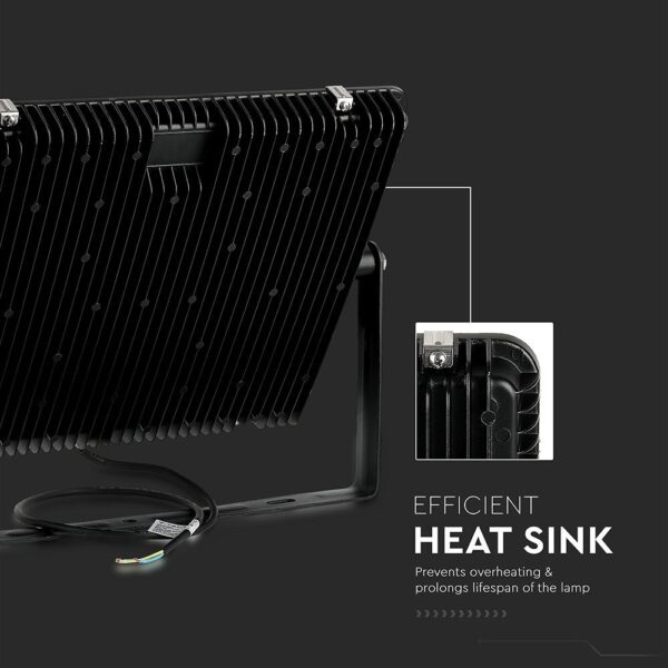 LED Προβολέας 300W V-TAC PRO Samsung Chip Μαύρος 100° 34500lm Αδιάβροχος IP65 Ψυχρό 6500K – 21792