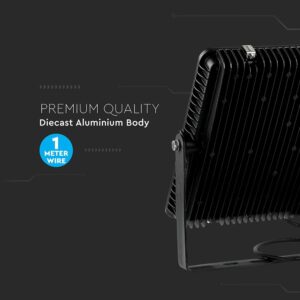 LED Προβολέας 300W V-TAC PRO Samsung Chip Μαύρος 100° 34500lm Αδιάβροχος IP65 Ψυχρό 6500K – 21792
