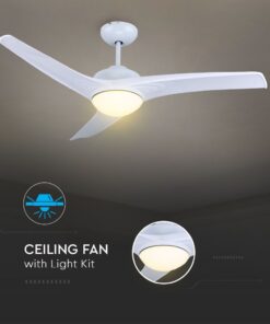 Ανεμιστήρας οροφής LED 35W λευκό σώμα 3 πτερυγίων με ρύθμιση μέσω RF control V-TAC – 7919