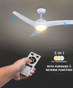 Ανεμιστήρας οροφής LED 35W λευκό σώμα 3 πτερυγίων με ρύθμιση μέσω RF control V-TAC – 7919