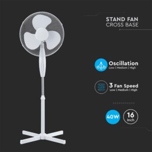 Επιδαπέδιος Ανεμιστήρας 16 Inch Λευκός 40W V-TAC – 7922