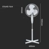 Επιδαπέδιος Ανεμιστήρας 16 Inch Λευκός 40W V-TAC – 7922