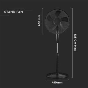Επιδαπέδιος Ανεμιστήρας 16 Inch Μαύρος 55W V-TAC – 7923