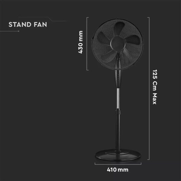 Επιδαπέδιος Ανεμιστήρας 16 Inch Μαύρος 55W V-TAC – 7923