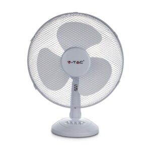 Επιτραπέζιος ανεμιστήρας 40W 12 ιντσών με 4 κουμπιά και 3 πτερύγια λευκό σώμα V-TAC – 7924