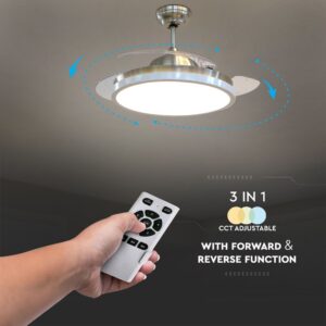 Ανεμιστήρας Οροφής Νίκελ 35W με Τηλεχειριστήριο 42 Inch V-TAC – 7929