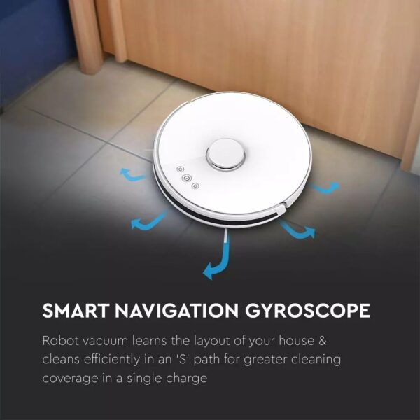 Έξυπνη Σκούπα Ρομπότ Wi-Fi Smart Home V-TAC Λευκή Συμβατή με Amazon Alexa & Google Home – 7933
