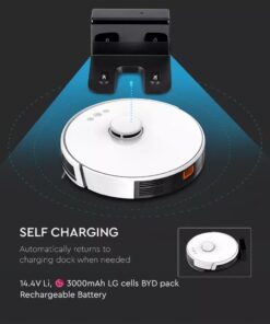 Έξυπνη Σκούπα Ρομπότ Wi-Fi Smart Home V-TAC Λευκή Συμβατή με Amazon Alexa & Google Home – 7933