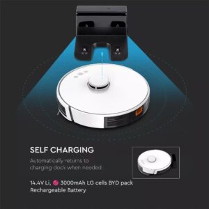 Έξυπνη Σκούπα Ρομπότ Wi-Fi Smart Home V-TAC Λευκή Συμβατή με Amazon Alexa & Google Home – 7933