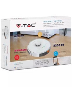 Έξυπνη Σκούπα Ρομπότ Wi-Fi Smart Home V-TAC Λευκή Συμβατή με Amazon Alexa & Google Home – 7933