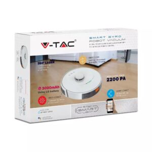 Έξυπνη Σκούπα Ρομπότ Wi-Fi Smart Home V-TAC Λευκή Συμβατή με Amazon Alexa & Google Home – 7933