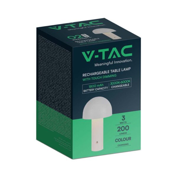 LED Επαναφορτιζόμενο Πορτατίφ V-TAC Champagne Gold Σώμα Dimmable CCT – 7937