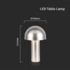 LED Επαναφορτιζόμενο Πορτατίφ V-TAC Champagne Gold Σώμα Dimmable CCT – 7937