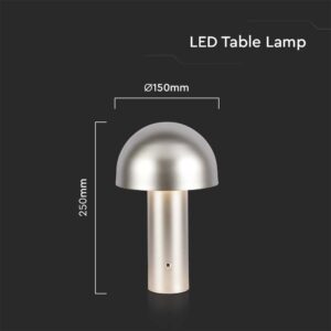 LED Επαναφορτιζόμενο Πορτατίφ V-TAC Champagne Gold Σώμα Dimmable CCT – 7937