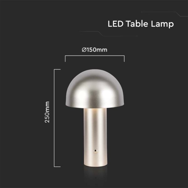 LED Επαναφορτιζόμενο Πορτατίφ V-TAC Champagne Gold Σώμα Dimmable CCT – 7937