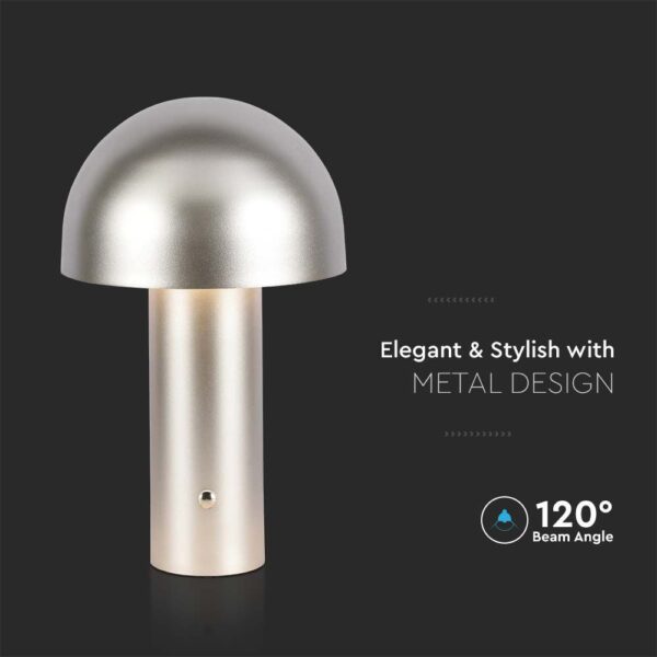 LED Επαναφορτιζόμενο Πορτατίφ V-TAC Champagne Gold Σώμα Dimmable CCT – 7937