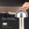 LED Επαναφορτιζόμενο Πορτατίφ V-TAC Champagne Gold Σώμα Dimmable CCT – 7937