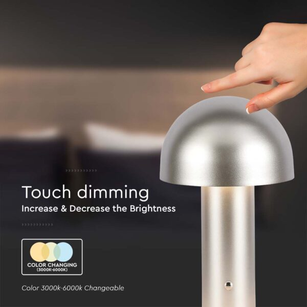 LED Επαναφορτιζόμενο Πορτατίφ V-TAC Champagne Gold Σώμα Dimmable CCT – 7937