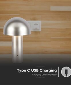 LED Επαναφορτιζόμενο Πορτατίφ V-TAC Champagne Gold Σώμα Dimmable CCT – 7937