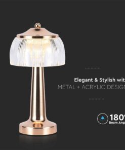 Φωτιστικό γραφείου LED 1W Eπαναφορτιζόμενο Χρυσού Χρώματος Dimmable V-TAC – 7938